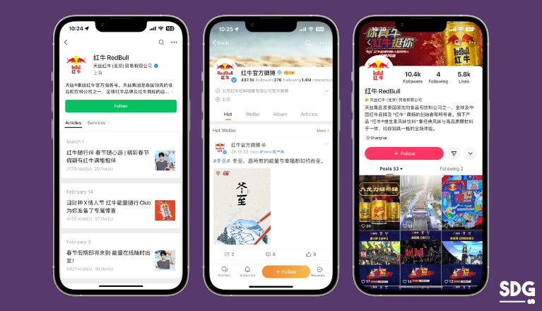 RedBull on WeChat, Weibo and Kuaishou